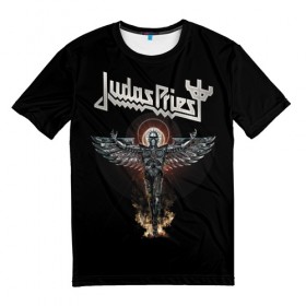 Мужская футболка 3D с принтом Judas Priest в Санкт-Петербурге, 100% полиэфир | прямой крой, круглый вырез горловины, длина до линии бедер | judas priest | metal | rock | группы | метал | музыка | рок | хард рок | хэви метал