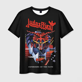 Мужская футболка 3D с принтом Judas Priest в Санкт-Петербурге, 100% полиэфир | прямой крой, круглый вырез горловины, длина до линии бедер | Тематика изображения на принте: judas priest | metal | rock | группы | метал | музыка | рок | хард рок | хэви метал