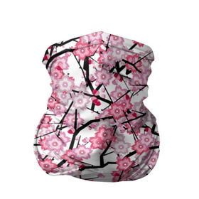 Бандана-труба 3D с принтом Сакура в Санкт-Петербурге, 100% полиэстер, ткань с особыми свойствами — Activecool | плотность 150‒180 г/м2; хорошо тянется, но сохраняет форму | Тематика изображения на принте: blossoms | cherry | flower | pink | sakura | spring | white | абстракция | белые | весна | ветки | вишня | графика | иллюстрация | картинка | лепестки | мода | молодежная | орнамент | природа | рисунок | розовые | сакура