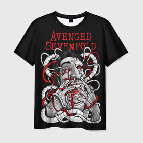 Мужская футболка 3D с принтом Avenged Sevenfold в Санкт-Петербурге, 100% полиэфир | прямой крой, круглый вырез горловины, длина до линии бедер | 