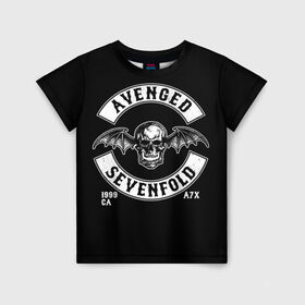 Детская футболка 3D с принтом Avenged Sevenfold в Санкт-Петербурге, 100% гипоаллергенный полиэфир | прямой крой, круглый вырез горловины, длина до линии бедер, чуть спущенное плечо, ткань немного тянется | a7x | avenged sevenfold | heavy metal | metal | группы | метал | музыка | прогрессивный метал | рок | хард рок | хэви метал