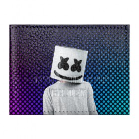 Обложка для студенческого билета с принтом MARSHMELLO в Санкт-Петербурге, натуральная кожа | Размер: 11*8 см; Печать на всей внешней стороне | marsh | marshmallow | marshmello | marshmelo | mello | music | smile | диджей | лого | маршмеллов | маршмеллоу | маршмеллу | маршмело | маршмелов | маршмелоу | музыка | музыкант | рожица | трэп | улыбка | хаус