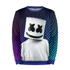 Мужской свитшот 3D с принтом MARSHMELLO в Санкт-Петербурге, 100% полиэстер с мягким внутренним слоем | круглый вырез горловины, мягкая резинка на манжетах и поясе, свободная посадка по фигуре | marsh | marshmallow | marshmello | marshmelo | mello | music | smile | диджей | лого | маршмеллов | маршмеллоу | маршмеллу | маршмело | маршмелов | маршмелоу | музыка | музыкант | рожица | трэп | улыбка | хаус