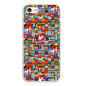 Чехол для iPhone 5/5S матовый с принтом ФЛАГИ в Санкт-Петербурге, Силикон | Область печати: задняя сторона чехла, без боковых панелей | Тематика изображения на принте: pattern | материки | мир | паттерн | страны | текстура | флаги | флаги мира | флажки