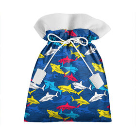 Подарочный 3D мешок с принтом Акулы в Санкт-Петербурге, 100% полиэстер | Размер: 29*39 см | blue | drawin | fashion | fish | illustration | ocean | predator | red | sea | sharks | style | water | yellow | youth | акулы | вода | графика | жёлтый | иллюстрация | картинка | красный | мода | молодежная | море | океан | рисунок | рыба | син