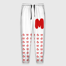Мужские брюки 3D с принтом MARSHMELLO в Санкт-Петербурге, 100% полиэстер | манжеты по низу, эластичный пояс регулируется шнурком, по бокам два кармана без застежек, внутренняя часть кармана из мелкой сетки | marsh | marshmallow | marshmello | marshmelo | mello | music | smile | диджей | лого | маршмеллов | маршмеллоу | маршмеллу | маршмело | маршмелов | маршмелоу | музыка | музыкант | рожица | трэп | улыбка | хаус