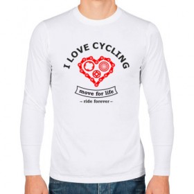 Мужской лонгслив хлопок с принтом I LOVE CYCLING в Санкт-Петербурге, 100% хлопок |  | Тематика изображения на принте: forever | move | ride | байк | велик | велосипед | велоспорт | движение | звёздочка | любовь | сердце | цепь | шестерня