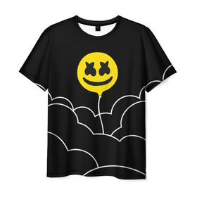 Мужская футболка 3D с принтом MARSHMELLO - HAPPIER в Санкт-Петербурге, 100% полиэфир | прямой крой, круглый вырез горловины, длина до линии бедер | happier | marsh | marshmallow | marshmello | marshmelo | mello | music | smile | диджей | лого | маршмеллов | маршмеллоу | маршмеллу | маршмело | маршмелов | маршмелоу | музыка | музыкант | трэп | улыбка | хаус