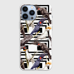 Чехол для iPhone 13 Pro Max с принтом Попугаи какаду в Санкт-Петербурге,  |  | birds | bri | cockatoo | exotic | jungle | palm | parrots | tropical | акварель | геометрический | графика | джунгли | иллюстрация | картинка | мода | молодежная | орнамент | пальмы | попугаи | птицы | рисунок | стиль