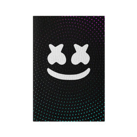 Обложка для паспорта матовая кожа с принтом MARSHMELLO Black в Санкт-Петербурге, натуральная матовая кожа | размер 19,3 х 13,7 см; прозрачные пластиковые крепления | black | marsh | marshmallow | marshmello | marshmelo | mello | music | smile | диджей | лого | маршмеллов | маршмеллоу | маршмеллу | маршмело | маршмелов | маршмелоу | музыка | музыкант | трэп | улыбка | хаус