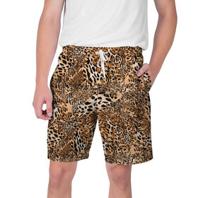Мужские шорты 3D с принтом Леопард в Санкт-Петербурге,  полиэстер 100% | прямой крой, два кармана без застежек по бокам. Мягкая трикотажная резинка на поясе, внутри которой широкие завязки. Длина чуть выше колен | camouflage | cat | disguise | fashion | illustration | jungle | leopard | predator | skin | spots | style | wild | youth | графика | джунгли | дикий | иллюстрация | камуфляж | картинка | кошка | леопард | маскировка | мода | молодежная | пятна | рисунок |