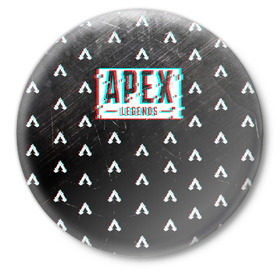 Значок с принтом APEX LEGENDS/GLITCH в Санкт-Петербурге,  металл | круглая форма, металлическая застежка в виде булавки | apex legends | apex legends battle. | apex legends engine | apex legends origin | apex legends игра | titanfall apex legends