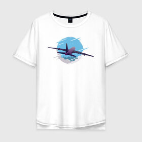 Мужская футболка хлопок Oversize с принтом Самолет в Санкт-Петербурге, 100% хлопок | свободный крой, круглый ворот, “спинка” длиннее передней части | pilot | plane | пилот | самолет | стюардесса