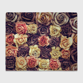 Плед 3D с принтом Шоколадные розы в Санкт-Петербурге, 100% полиэстер | закругленные углы, все края обработаны. Ткань не мнется и не растягивается | бабушке | девочке | девушке | дочке | желтые цветы | женщине | маме | подруге | природа | розовые цветы | розы | сестре | теще | тюльпаны | цветы