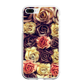 Чехол для iPhone 7Plus/8 Plus матовый с принтом Шоколадные розы в Санкт-Петербурге, Силикон | Область печати: задняя сторона чехла, без боковых панелей | бабушке | девочке | девушке | дочке | желтые цветы | женщине | маме | подруге | природа | розовые цветы | розы | сестре | теще | тюльпаны | цветы