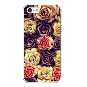 Чехол для iPhone 5/5S матовый с принтом Шоколадные розы в Санкт-Петербурге, Силикон | Область печати: задняя сторона чехла, без боковых панелей | бабушке | девочке | девушке | дочке | желтые цветы | женщине | маме | подруге | природа | розовые цветы | розы | сестре | теще | тюльпаны | цветы