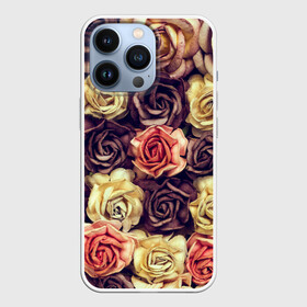 Чехол для iPhone 13 Pro с принтом Шоколадные розы в Санкт-Петербурге,  |  | Тематика изображения на принте: бабушке | девочке | девушке | дочке | желтые цветы | женщине | маме | подруге | природа | розовые цветы | розы | сестре | теще | тюльпаны | цветы
