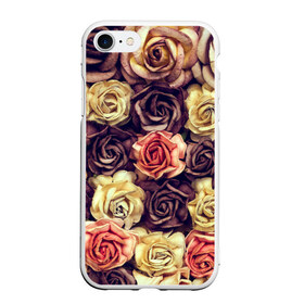 Чехол для iPhone 7/8 матовый с принтом Шоколадные розы в Санкт-Петербурге, Силикон | Область печати: задняя сторона чехла, без боковых панелей | бабушке | девочке | девушке | дочке | желтые цветы | женщине | маме | подруге | природа | розовые цветы | розы | сестре | теще | тюльпаны | цветы