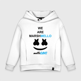 Детское худи Oversize хлопок с принтом Marshmello (MELLOGANG)  в Санкт-Петербурге, френч-терри — 70% хлопок, 30% полиэстер. Мягкий теплый начес внутри —100% хлопок | боковые карманы, эластичные манжеты и нижняя кромка, капюшон на магнитной кнопке | christopher comstock | dj | marshmello | mellogang | music | диджей | клубная музыка | клубняк | крис комсток | логотип | маршмеллоу | музыка