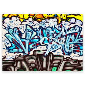 Поздравительная открытка с принтом Graffiti в Санкт-Петербурге, 100% бумага | плотность бумаги 280 г/м2, матовая, на обратной стороне линовка и место для марки
 | grafity | paint | street art | urban | город | граффити | искусство | кирпичи | краски | рисунки | стена | улицы | уличное искусство