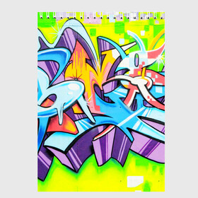 Скетчбук с принтом Неоновая кислота в Санкт-Петербурге, 100% бумага
 | 48 листов, плотность листов — 100 г/м2, плотность картонной обложки — 250 г/м2. Листы скреплены сверху удобной пружинной спиралью | grafity | paint | street art | urban | город | граффити | искусство | кирпичи | краски | рисунки | стена | улицы | уличное искусство
