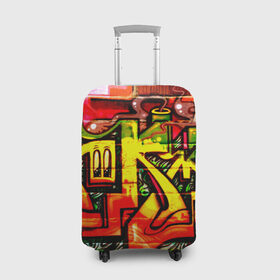 Чехол для чемодана 3D с принтом Граффити в Санкт-Петербурге, 86% полиэфир, 14% спандекс | двустороннее нанесение принта, прорези для ручек и колес | grafity | paint | street art | urban | город | граффити | искусство | кирпичи | краски | рисунки | стена | улицы | уличное искусство