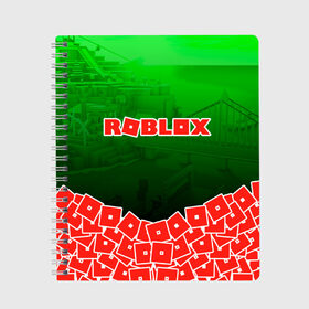 Тетрадь с принтом ROBLOX в Санкт-Петербурге, 100% бумага | 48 листов, плотность листов — 60 г/м2, плотность картонной обложки — 250 г/м2. Листы скреплены сбоку удобной пружинной спиралью. Уголки страниц и обложки скругленные. Цвет линий — светло-серый
 | Тематика изображения на принте: roblox | roblox com | roblox gaming | roblox simulator | роблокс | роблокс roblox.