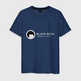 Мужская футболка хлопок с принтом Black mesa logo в Санкт-Петербурге, 100% хлопок | прямой крой, круглый вырез горловины, длина до линии бедер, слегка спущенное плечо. | Тематика изображения на принте: black mesa | black mesa logo | research facility