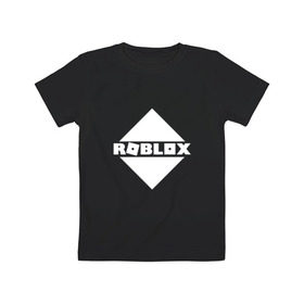 Детская футболка хлопок с принтом ROBLOX в Санкт-Петербурге, 100% хлопок | круглый вырез горловины, полуприлегающий силуэт, длина до линии бедер | roblox | roblox com | roblox gaming | roblox simulator | роблокс | роблокс roblox.