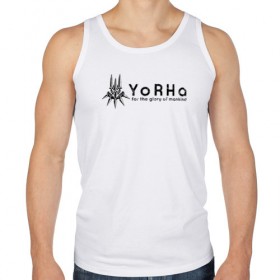 Мужская майка хлопок с принтом YoRHa Logo в Санкт-Петербурге, 100% хлопок |  | Тематика изображения на принте: nier automata | nier automata logo | yorha