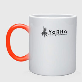 Кружка хамелеон с принтом YoRHa Logo в Санкт-Петербурге, керамика | меняет цвет при нагревании, емкость 330 мл | Тематика изображения на принте: nier automata | nier automata logo | yorha