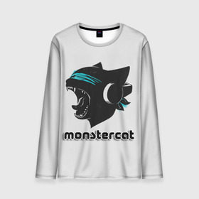 Мужской лонгслив 3D с принтом Monstercat в Санкт-Петербурге, 100% полиэстер | длинные рукава, круглый вырез горловины, полуприлегающий силуэт | Тематика изображения на принте: monstercat | клуб | клубная музыка | кот | котенок | кошка | лейбл | монстар | монстар кет | монстер | музыка | танцевальная музыка | электронная | электронная музыка