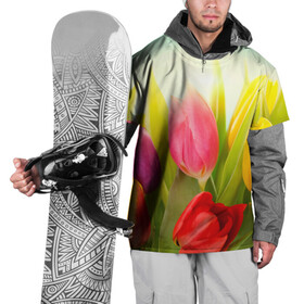 Накидка на куртку 3D с принтом Тюльпаны в Санкт-Петербурге, 100% полиэстер |  | бабушке | девочке | девушке | дочке | желтые цветы | женщине | маме | подруге | природа | розовые цветы | розы | сестре | теще | тюльпаны | цветы