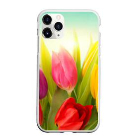 Чехол для iPhone 11 Pro матовый с принтом Тюльпаны в Санкт-Петербурге, Силикон |  | бабушке | девочке | девушке | дочке | желтые цветы | женщине | маме | подруге | природа | розовые цветы | розы | сестре | теще | тюльпаны | цветы