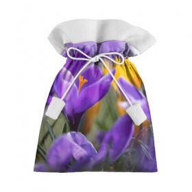Подарочный 3D мешок с принтом Фиолетовые цветы в Санкт-Петербурге, 100% полиэстер | Размер: 29*39 см | бабушке | девочке | девушке | дочке | желтые цветы | женщине | маме | подруге | природа | розовые цветы | розы | сестре | теще | тюльпаны | цветы