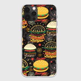 Чехол для iPhone 12 Pro Max с принтом Гамбургеры в Санкт-Петербурге, Силикон |  | Тематика изображения на принте: hamburgers | sandwic | булочка | бутерброды | быстрая | гамбургер | гамбургеры | геометрический | графика | еда | зелень | иллюстрация | картинка | кунжут | мода | мясо | надпись | орнамент | рисунок | свежий