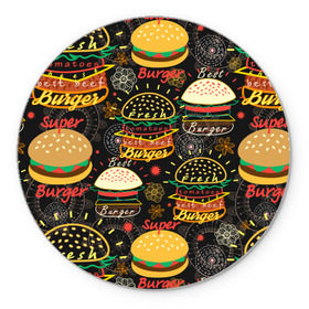 Коврик круглый с принтом Гамбургеры в Санкт-Петербурге, резина и полиэстер | круглая форма, изображение наносится на всю лицевую часть | hamburgers | sandwic | булочка | бутерброды | быстрая | гамбургер | гамбургеры | геометрический | графика | еда | зелень | иллюстрация | картинка | кунжут | мода | мясо | надпись | орнамент | рисунок | свежий