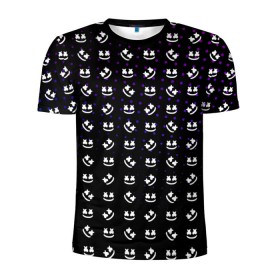 Мужская футболка 3D спортивная с принтом MARSHMELLO Black в Санкт-Петербурге, 100% полиэстер с улучшенными характеристиками | приталенный силуэт, круглая горловина, широкие плечи, сужается к линии бедра | black | marsh | marshmallow | marshmello | marshmelo | mello | music | smile | диджей | лого | маршмеллов | маршмеллоу | маршмеллу | маршмело | маршмелов | маршмелоу | музыка | музыкант | трэп | улыбка | хаус