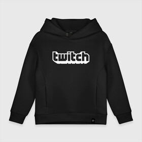 Детское худи Oversize хлопок с принтом Twitch в Санкт-Петербурге, френч-терри — 70% хлопок, 30% полиэстер. Мягкий теплый начес внутри —100% хлопок | боковые карманы, эластичные манжеты и нижняя кромка, капюшон на магнитной кнопке | Тематика изображения на принте: game | gamer | logo | twitch | twitties | игры | логотип | стрим | твитч