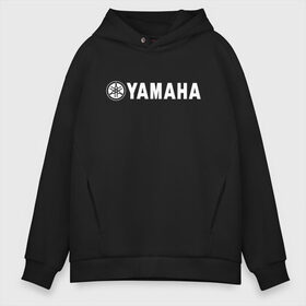 Мужское худи Oversize хлопок с принтом YAMAHA в Санкт-Петербурге, френч-терри — 70% хлопок, 30% полиэстер. Мягкий теплый начес внутри —100% хлопок | боковые карманы, эластичные манжеты и нижняя кромка, капюшон на магнитной кнопке | bike | moto | motorcycle | r1 | r6 | yamaha | байк | мото | мотоциклы | ямаха