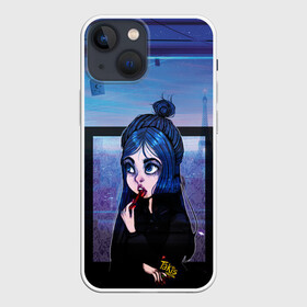 Чехол для iPhone 13 mini с принтом Билли Айлиш в Санкт-Петербурге,  |  | billie eilish | lovely | music | ocean eyes | pop | билли айлиш | девушка | музыка | океан | поп | эйлиш | элиш