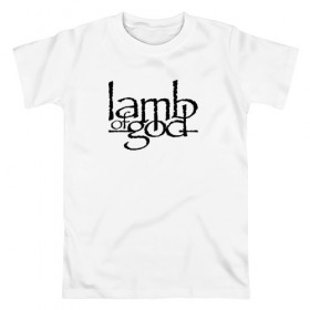 Мужская футболка хлопок с принтом Lamb Of God в Санкт-Петербурге, 100% хлопок | прямой крой, круглый вырез горловины, длина до линии бедер, слегка спущенное плечо. | groove thrash | lamb of god | usa