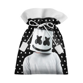 Подарочный 3D мешок с принтом MARSHMELLO Black в Санкт-Петербурге, 100% полиэстер | Размер: 29*39 см | Тематика изображения на принте: marsh | marshmallow | marshmello | marshmelo | mello | music | smile | диджей | лого | маршмеллов | маршмеллоу | маршмеллу | маршмело | маршмелов | маршмелоу | музыка | музыкант | рожица | трэп | улыбка | хаус