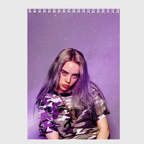 Скетчбук с принтом Billie Eilish в Санкт-Петербурге, 100% бумага
 | 48 листов, плотность листов — 100 г/м2, плотность картонной обложки — 250 г/м2. Листы скреплены сверху удобной пружинной спиралью | billie eilish | lovely | music | ocean eyes | pop | билли айлиш | девушка | музыка | океан | поп | эйлиш | элиш