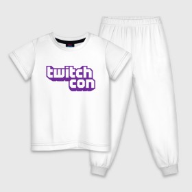 Детская пижама хлопок с принтом TwitchCon в Санкт-Петербурге, 100% хлопок |  брюки и футболка прямого кроя, без карманов, на брюках мягкая резинка на поясе и по низу штанин
 | Тематика изображения на принте: 