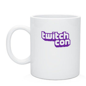 Кружка с принтом TwitchCon в Санкт-Петербурге, керамика | объем — 330 мл, диаметр — 80 мм. Принт наносится на бока кружки, можно сделать два разных изображения | 