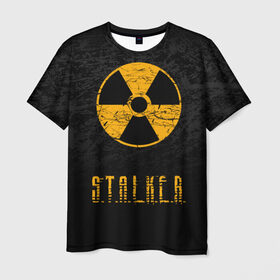 Мужская футболка 3D с принтом S.T.A.L.K.E.R. в Санкт-Петербурге, 100% полиэфир | прямой крой, круглый вырез горловины, длина до линии бедер | anomaly | bandit | chernobyl | logo | pripyat | shadow of chernobyl | stalker | stalker 2 | zone | аномалия | бандиты | зона | лого | меченый | припять | сталкер | сталкер 2 | тени чернобыля | чернобыль | чистое небо