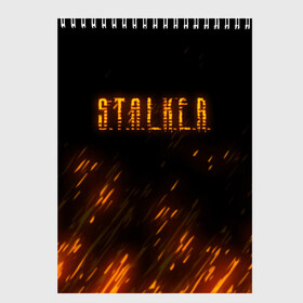 Скетчбук с принтом S T A L K E R в Санкт-Петербурге, 100% бумага
 | 48 листов, плотность листов — 100 г/м2, плотность картонной обложки — 250 г/м2. Листы скреплены сверху удобной пружинной спиралью | anomaly | bandit | chernobyl | logo | pripyat | shadow of chernobyl | stalker | stalker 2 | zone | аномалия | бандиты | зона | лого | меченый | припять | сталкер | сталкер 2 | тени чернобыля | чернобыль | чистое небо