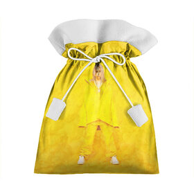 Подарочный 3D мешок с принтом Yellow Billie в Санкт-Петербурге, 100% полиэстер | Размер: 29*39 см | Тематика изображения на принте: billie eilish | lovely | music | ocean eyes | pop | билли айлиш | девушка | музыка | океан | поп | эйлиш | элиш