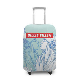 Чехол для чемодана 3D с принтом Billie Eilish в Санкт-Петербурге, 86% полиэфир, 14% спандекс | двустороннее нанесение принта, прорези для ручек и колес | billie eilish | lovely | music | ocean eyes | pop | билли айлиш | девушка | музыка | океан | поп | эйлиш | элиш